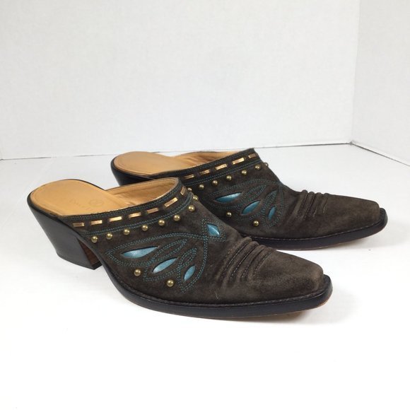 Cole Haan Western Studded Mule Brown Size 7.5 - Picture 7 of 10